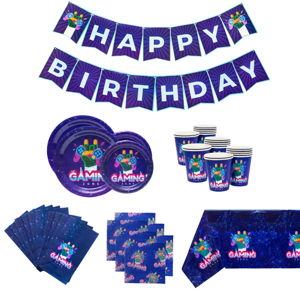 Birthday Video Game Party Supplies 127pcs 15guests